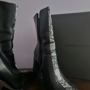 New York & Company Black and Gray Heeled Boots